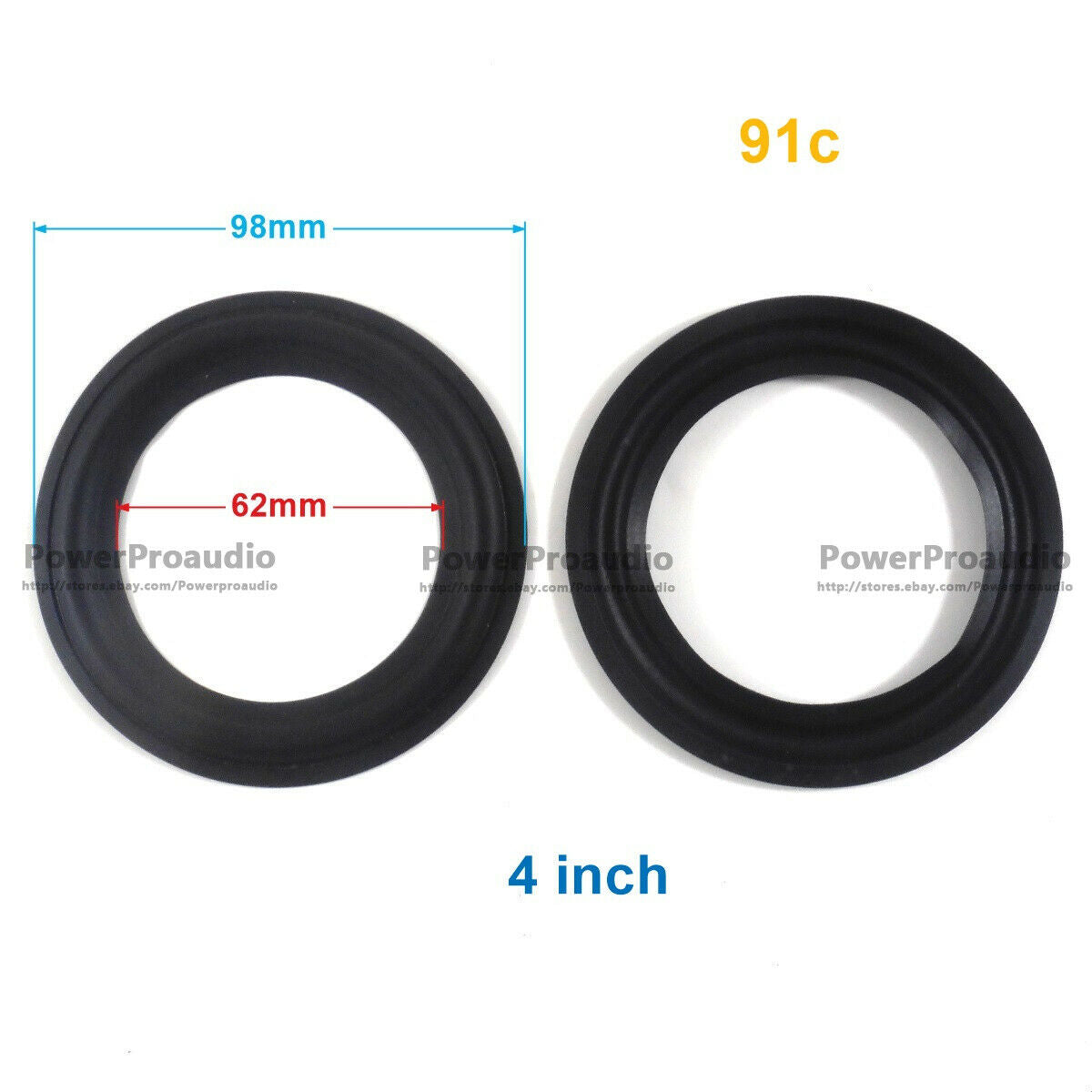 10 piece 4 inch 4" 91c Repair Subwoofer Rubber Surrounds 98 90 72 62mm