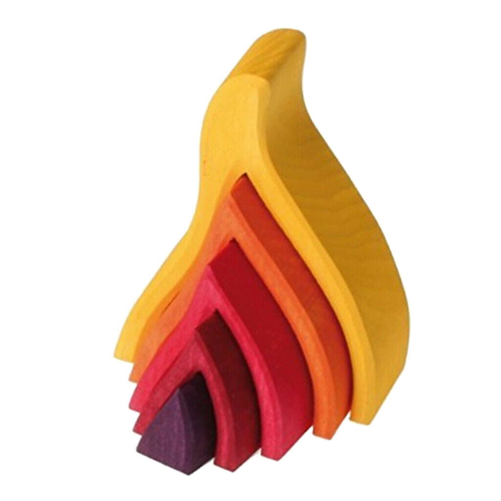 Rainbow Block Toys Set Educational Learning Intelligence Game Gift volcanic