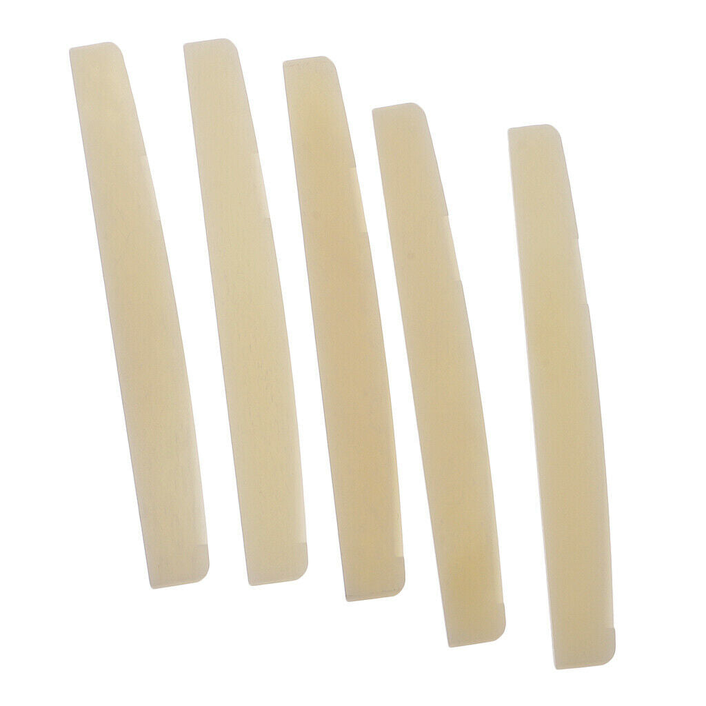 5Pcs Instrument Guitar Bridge Bone Saddles 72x9x3mm for 6-String Folk Guitar