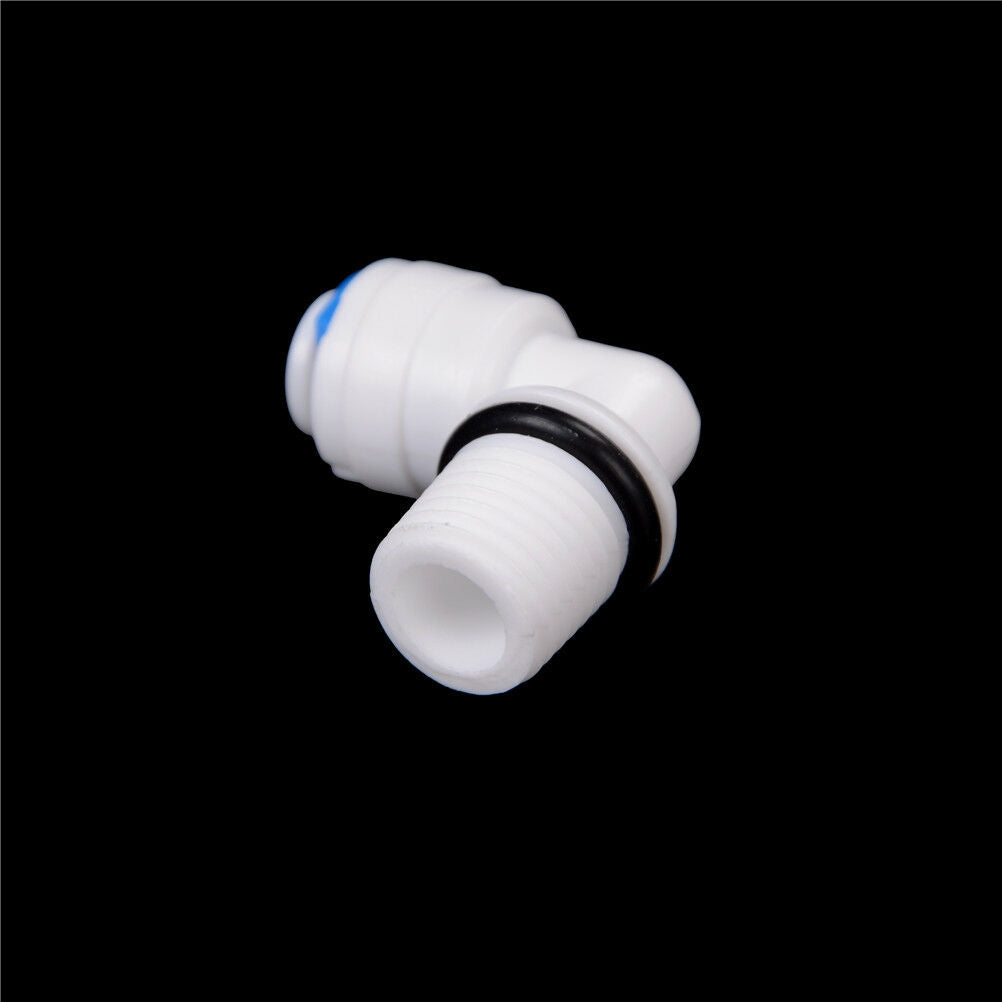 5PCS 1/4" Male Thread - 1/4" OD Tube RO Water Elbow Quick Connector MD J.dnW Kt