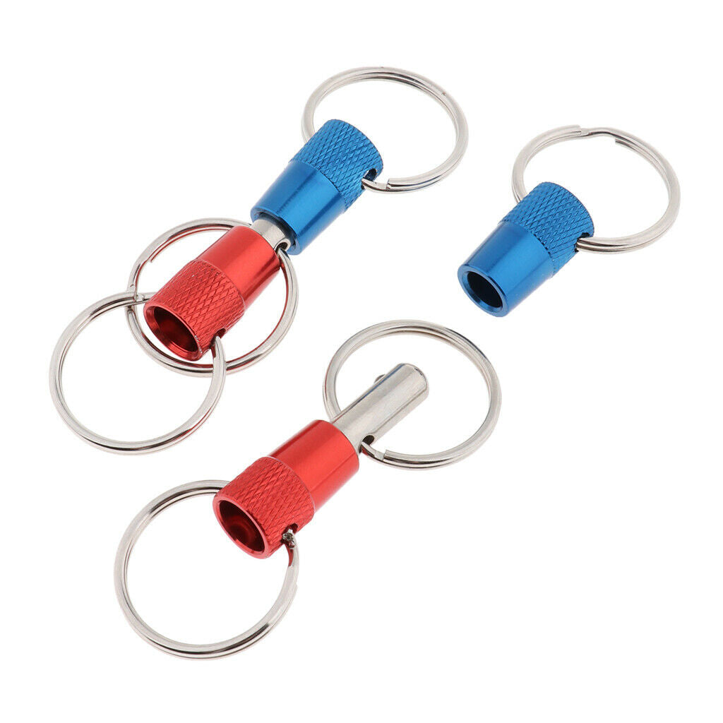 Outdoor Quick Release Keychains with Heavy Duty Split Rings Holder Keyring