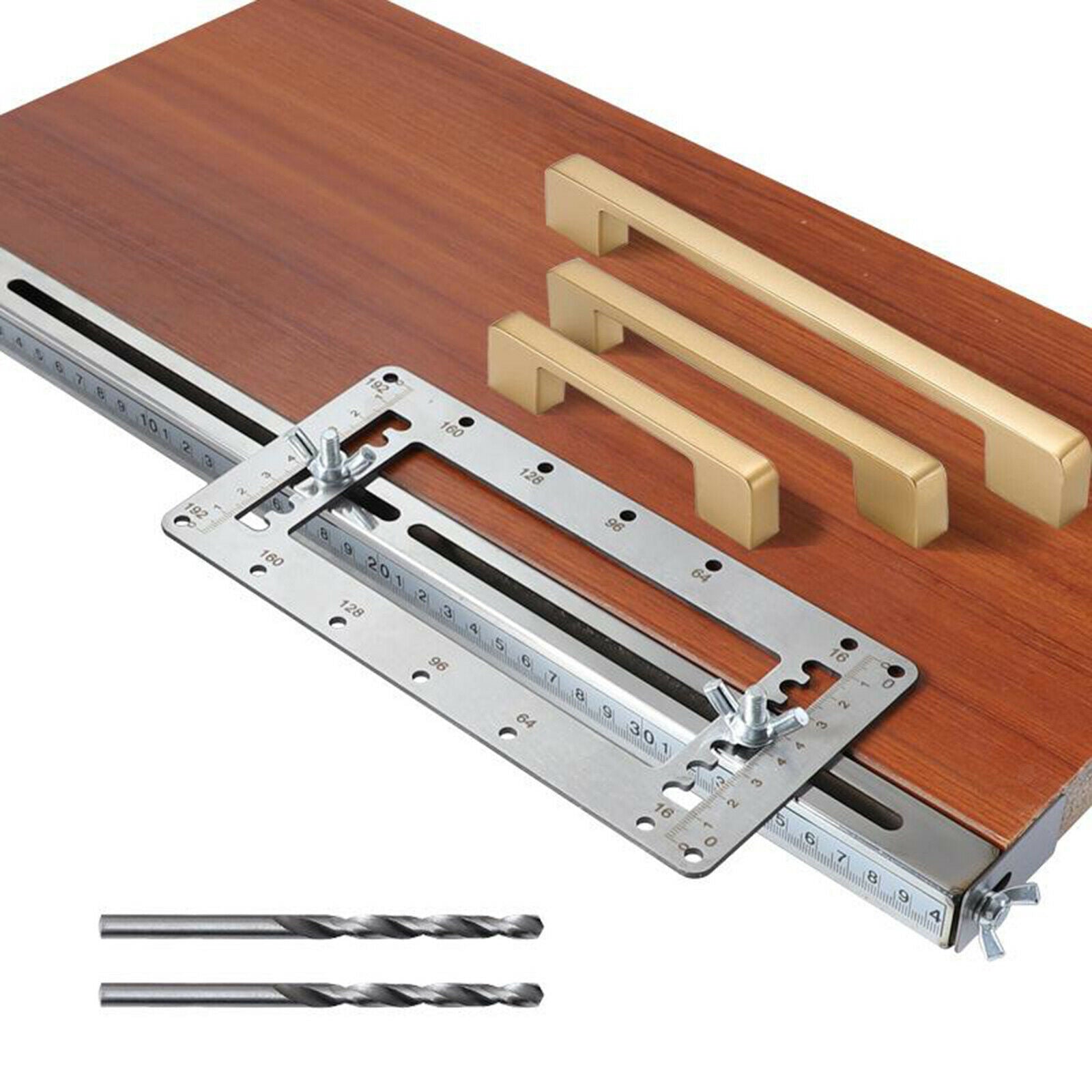 Cabinet Hardware Jig Adjustable Punch Locator Template Tool Drill Guide Wood