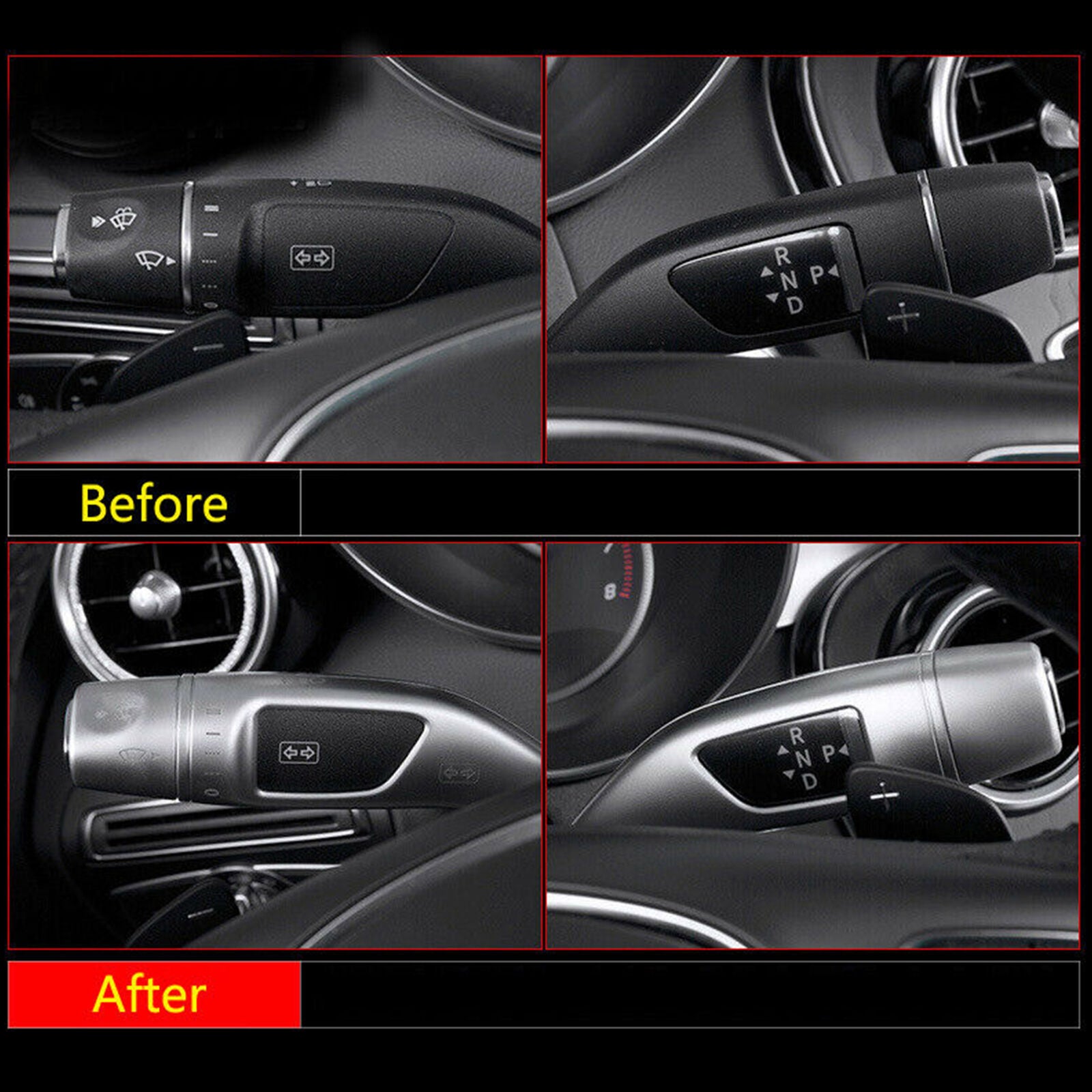 3pcs Wiper Gear Bar Cover Trim For Benz C E GLC Class W205 W213 X253 2016- 2018