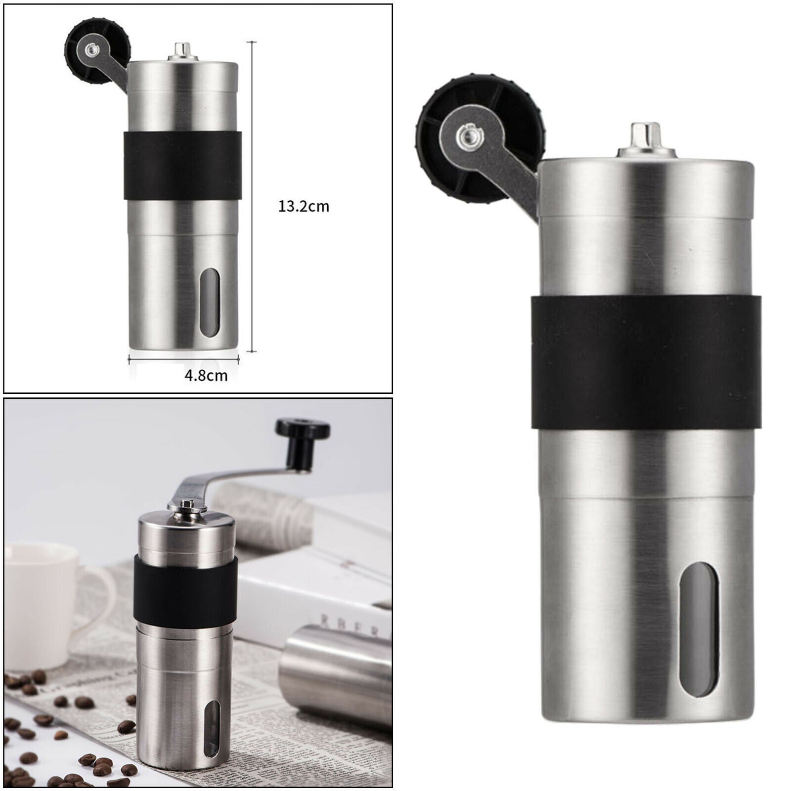 304 Stainless Steel Manual Coffee Grinder for Kitchen Cafe Accessory