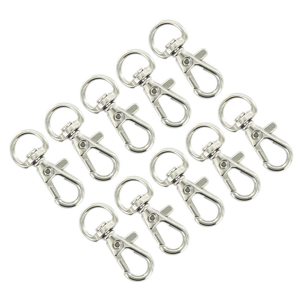 10pcs Silvery Metal Lanyard Hook For Paracord Lobster Clasp Bag Ring Keyring