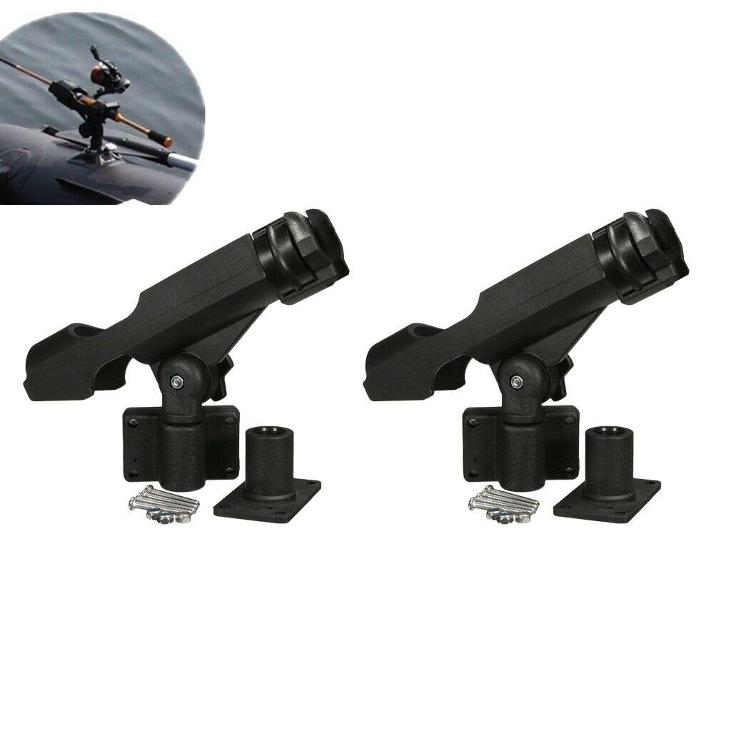 2Pcs Side Rail Rod Holder Rack Bracket For Kayak Canoe Yacht Fishing Tackle