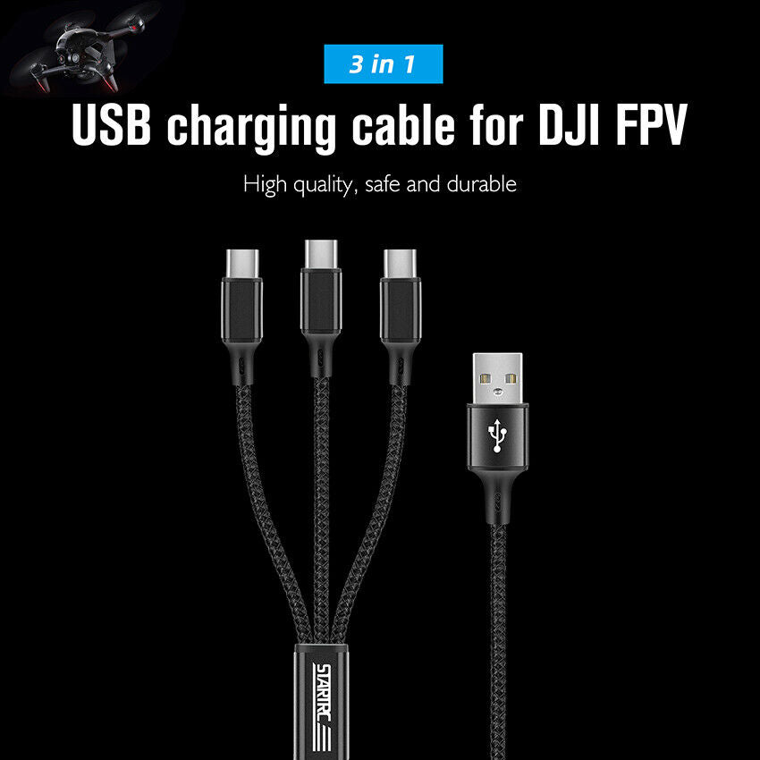 Type-C Charging Cable For DJI FPV Combo Drone Remote Control Glasses Battery