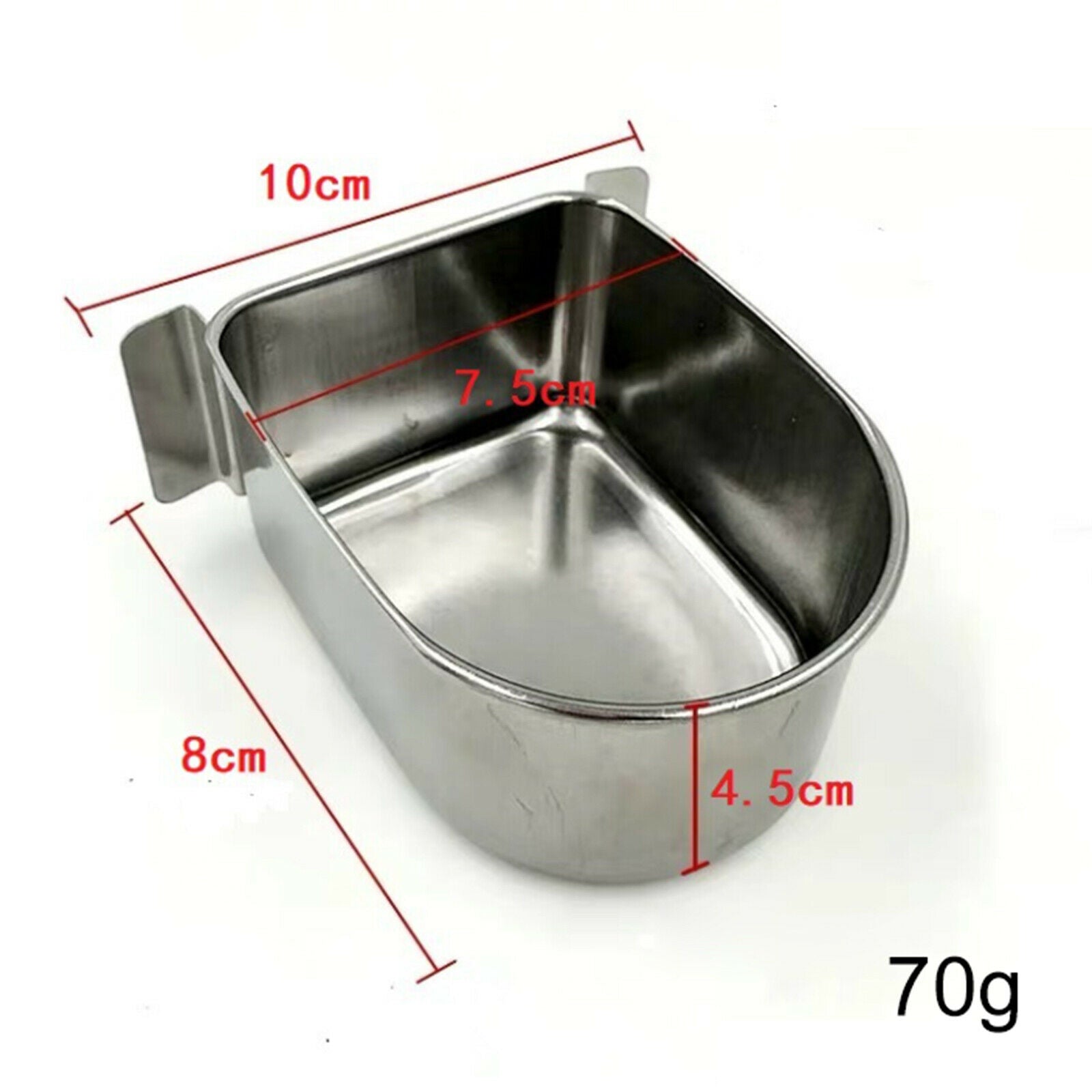 Stainless Birds Water   Bowl Cage Hanging Feeder For Medium Large Birds