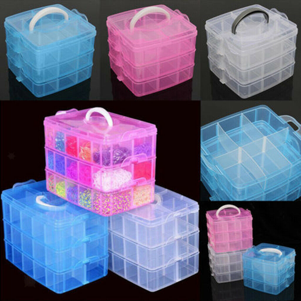 Plastic Jewelry Tool Box Storage Buttons Holder Beads Box