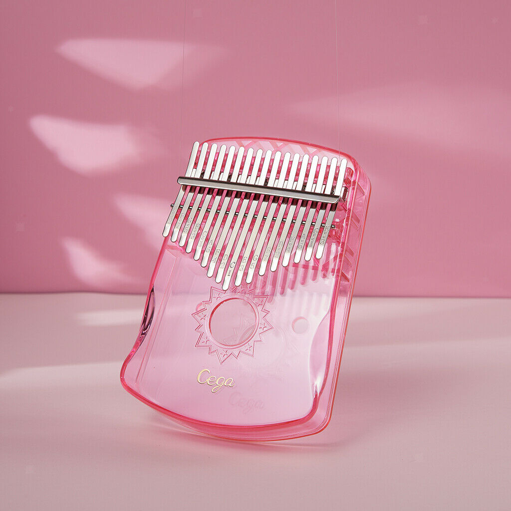 Transparent 17-Key Kalimba Mbira Thumb Piano Instrument Supplies Pink