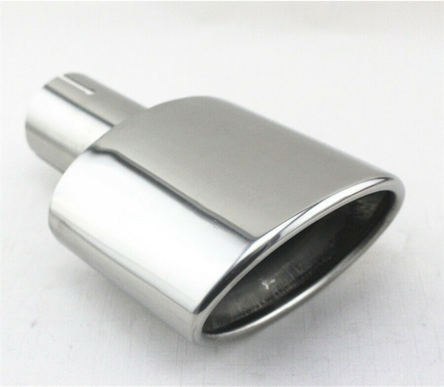 Chrome 2.1'' Inlet 3'' Outlet  Exhaust Tip Tail Pipe Stainless Steel 7.87'' Long