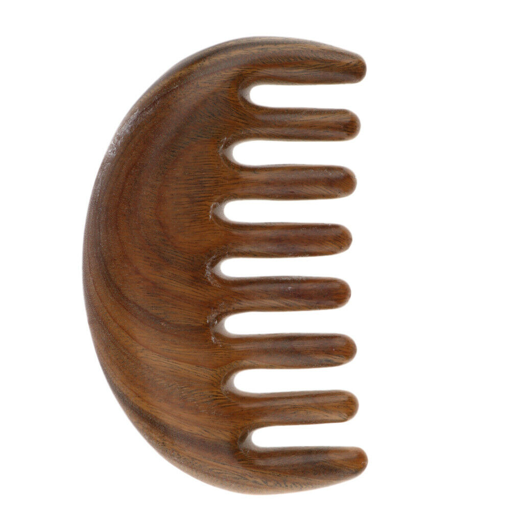 Handcraft Polishing Natural Sandalwood Wooden Scalp Massage Detangling Comb for