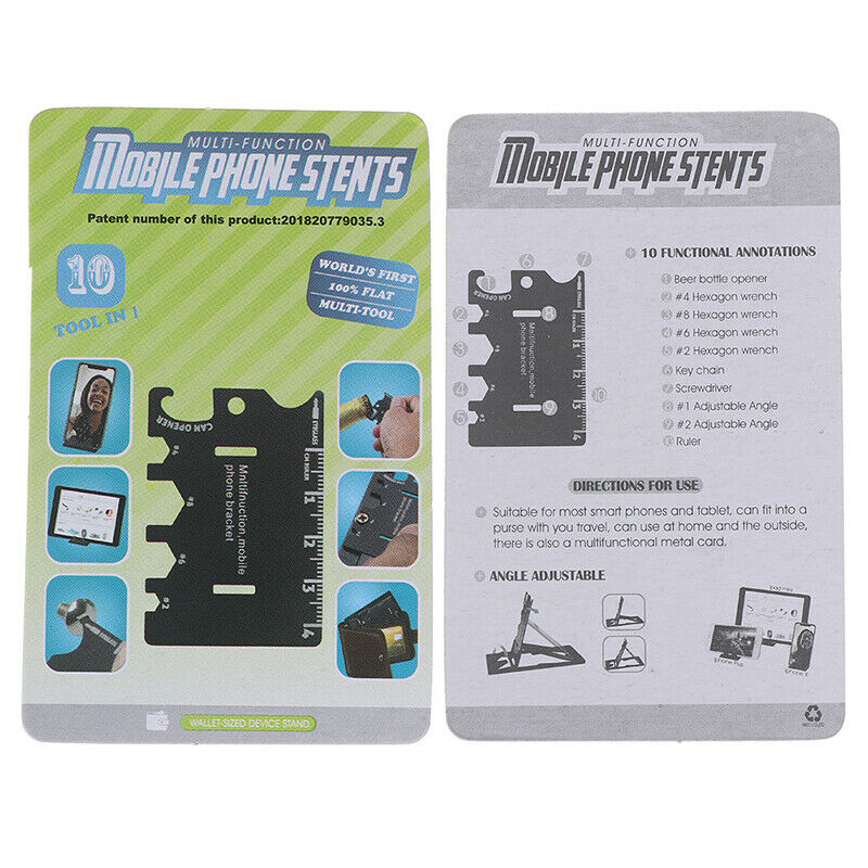 1Pc Folding Mobile Phone Bracket Mini EDC Card Bottle Opener Screwdriver .l8