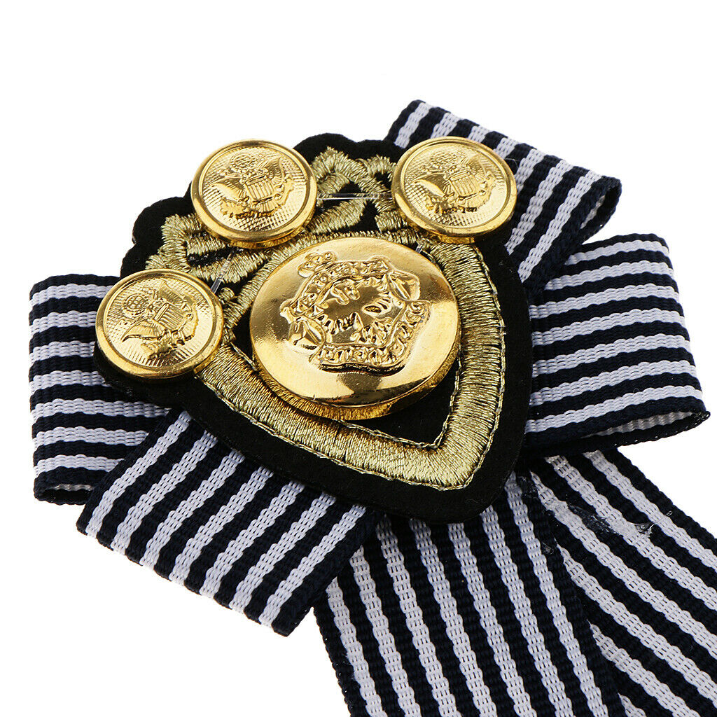3Pcs Ladies Bowknot Bow Tie Suit Dress Shirt Necktie Striped Brooch Pin