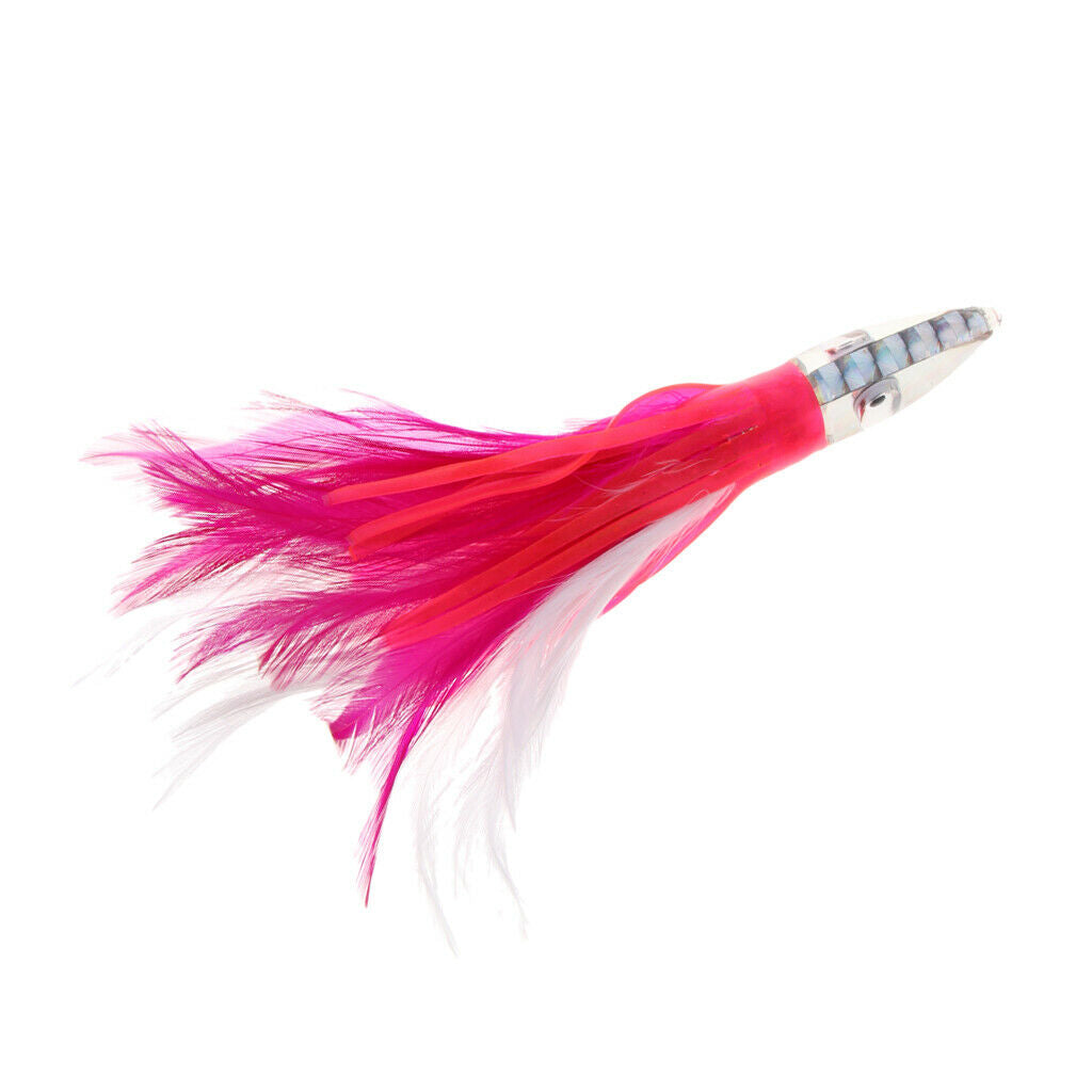 Pink + Green Fishing Lure 14cm 32g Head Feather Marlin Lure