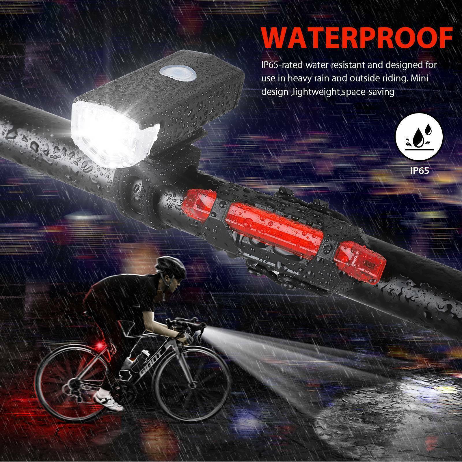 10000 Lumen Rechargeable Mountain Bike Lights Bicycle Torch Front & Rear Lamp US