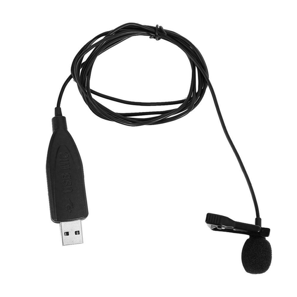 Pro USB Lavalier Microphone Clip on Collar Condenser Lapel Mic for Meeting PC