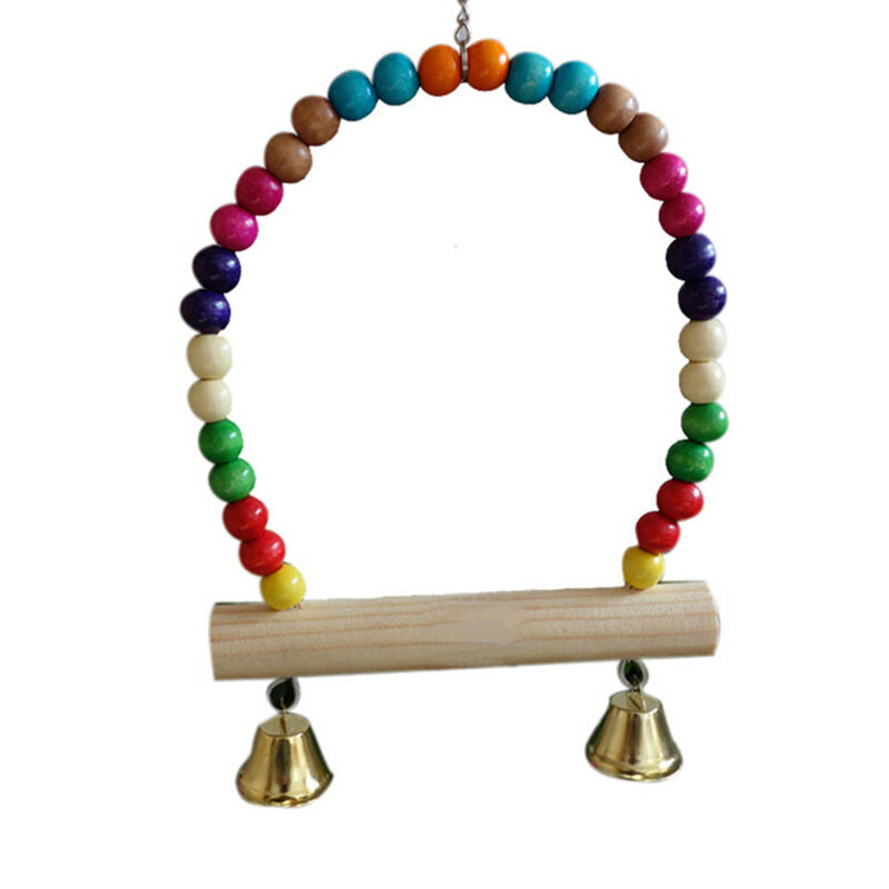 1x Great Wooden Bird Parrot Swing Toys Parakeet Cockatiel Lovebird Budgie.l8