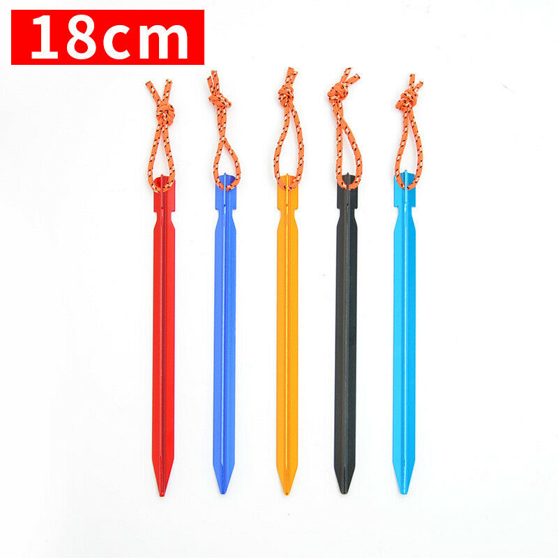 18cm Aluminum alloy Tent Pegs with Rope Stake Outdoor Traveling Tent Accessor Kt