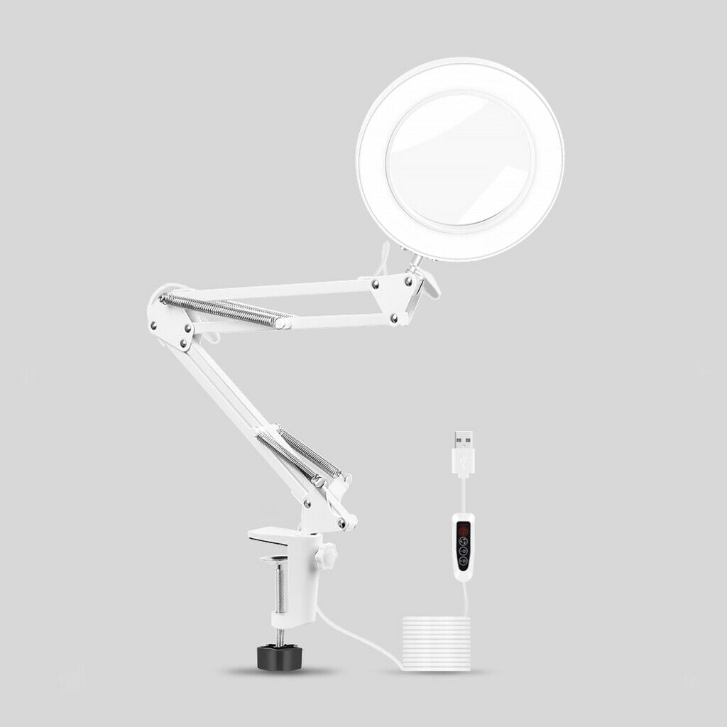 5X USB Magnifying Lamp Tabletop Magnifier Reading for Jewelry Watches Repair
