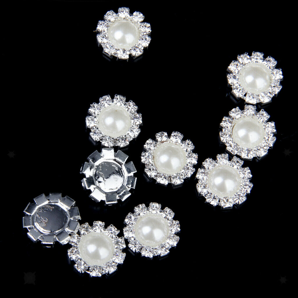 100x Crystal Button Flatback Button DIY Jewelry Ornament Garment Decor