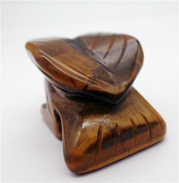 50x30x26mm Natural Tiger Eye Gem Carved Eagle Decoration Statue Decor HH8076