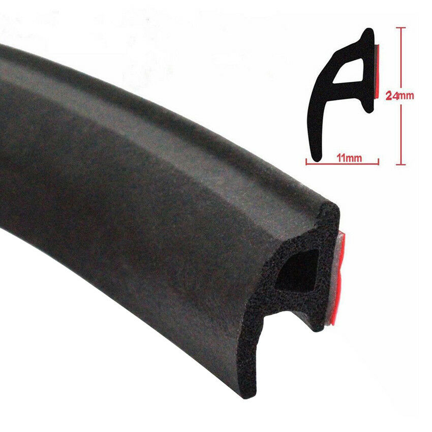 4M P Shape Car Window Door Rubber Seal Weatherstrip Strip Hollow Car Motor Auto