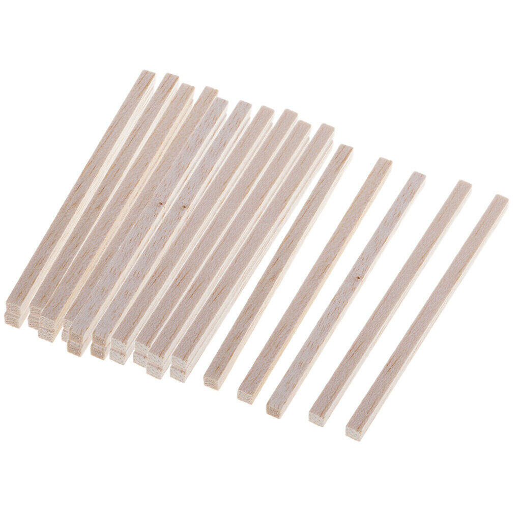 25 Pieces 5x5x110mm Balsa Wood Stick Unfinished Woodcraft Rectangle Wooden Stick