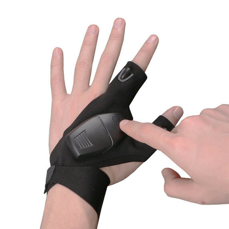 Night Fishing Glove with LED Light Rescue Tools Gear Fingerless Home Repair