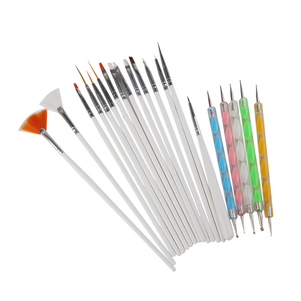 MagiDeal Nail Art Painting Brush Nail Dotting Drawing Polish Pen Set 20pcs