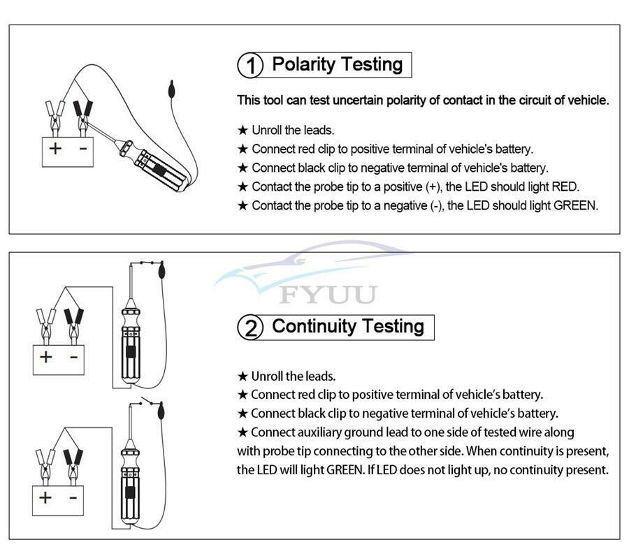 12V 24V Car Electrical System Diagnostic Power Supply Probe Circuit Tester