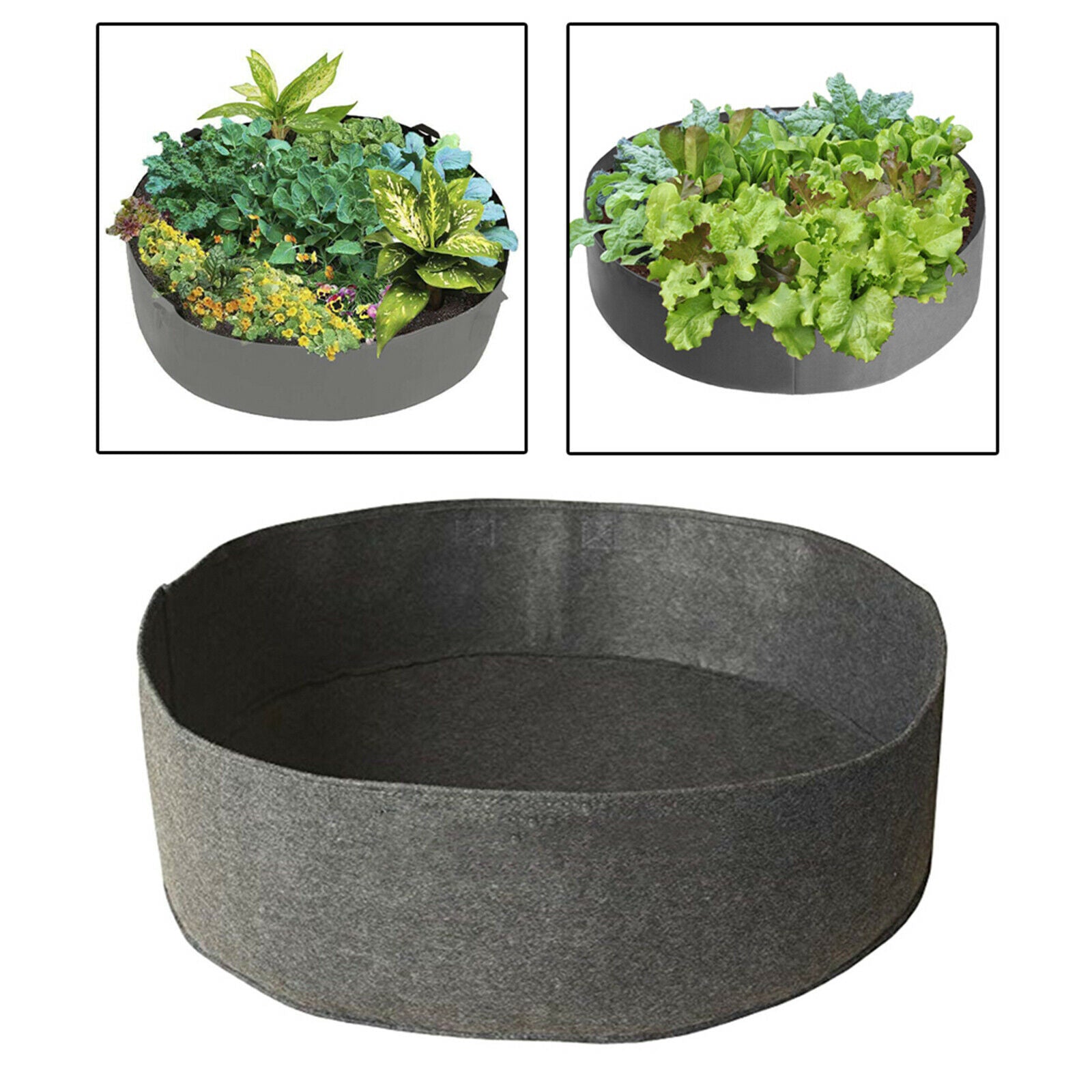 Fabric Raised Bed Garden Grow Bag Box Pouch Indoor/Outdoor Gray_60x20cm