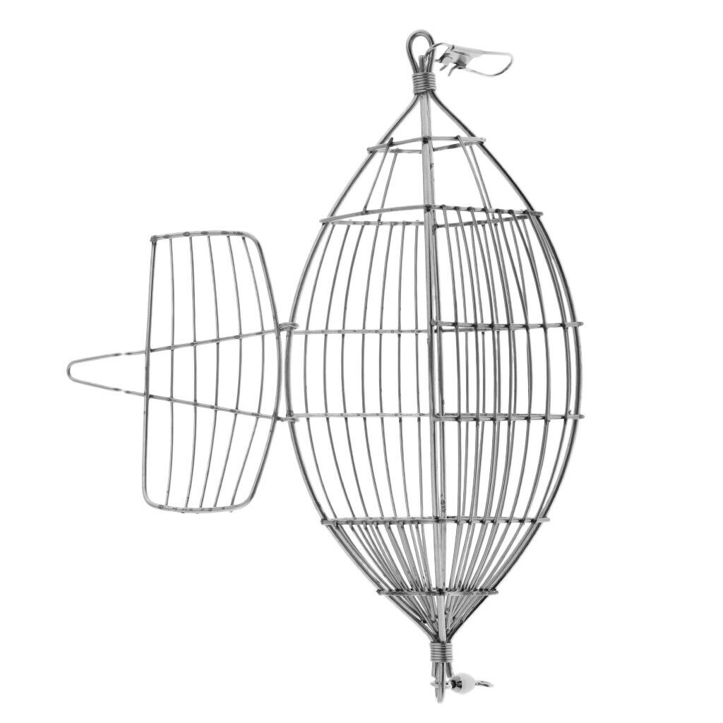 Stainless Steel In Line Wire Cage  Bait Fishing Feeder Carp Fishing Tackle M