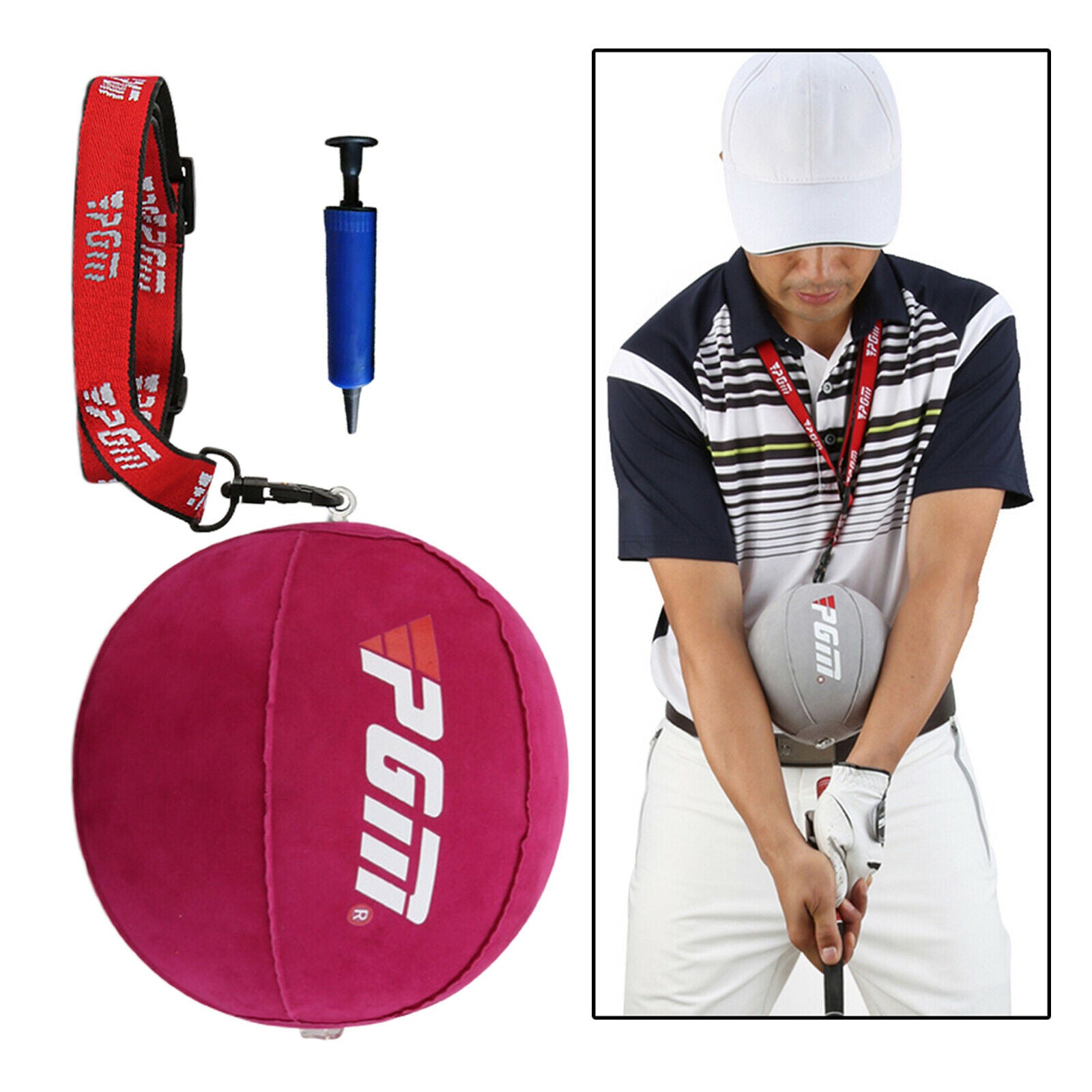 Golf Swing Ball Posture Corrector Putter Practice Golf Accessories Rose Red