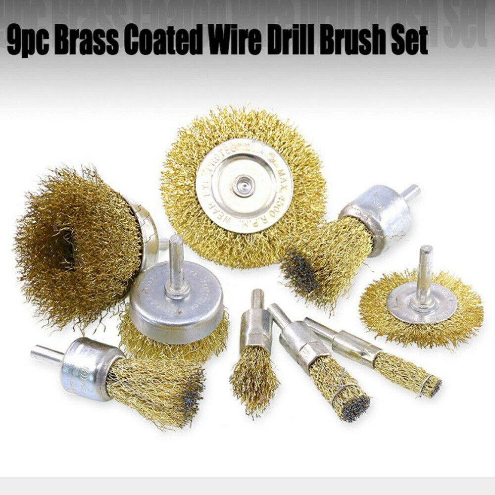 9pcs Steel Wheel Pen Cup Wire Polishing Mix Brush Set for Dremel Rotary Tool