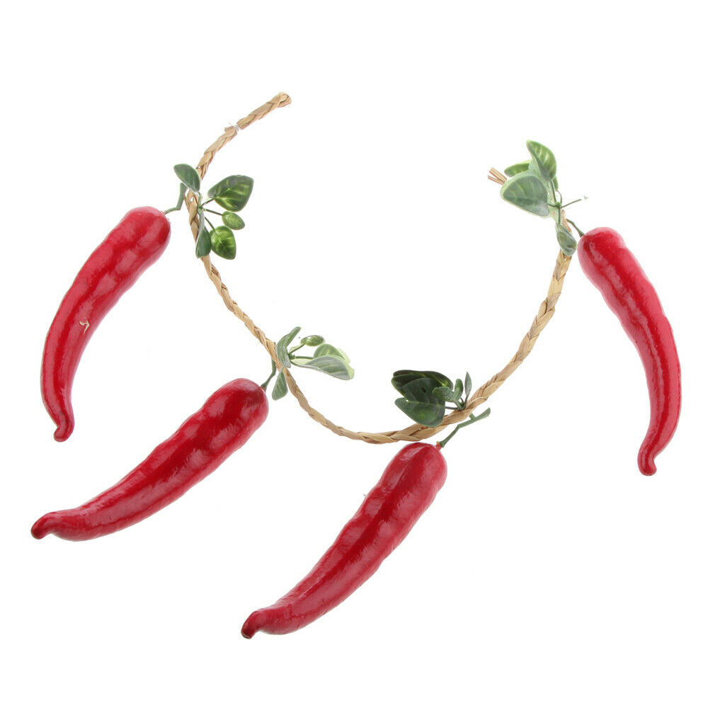 Chili Pepper Photography Props Restaurant Home Decoration 4pcs / String