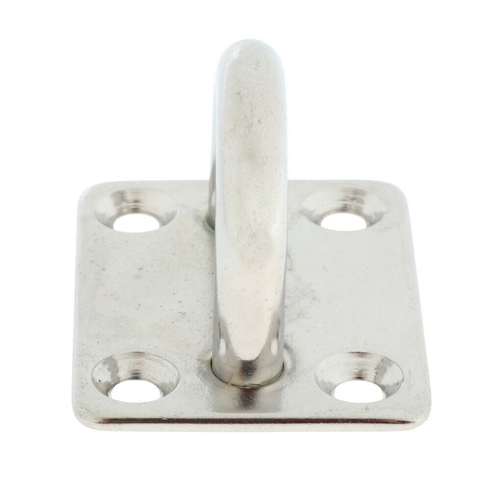 Heavy Duty Marine Grade Anchor 8mm Square Pad Eye Plate Shade Sail Ring Hook