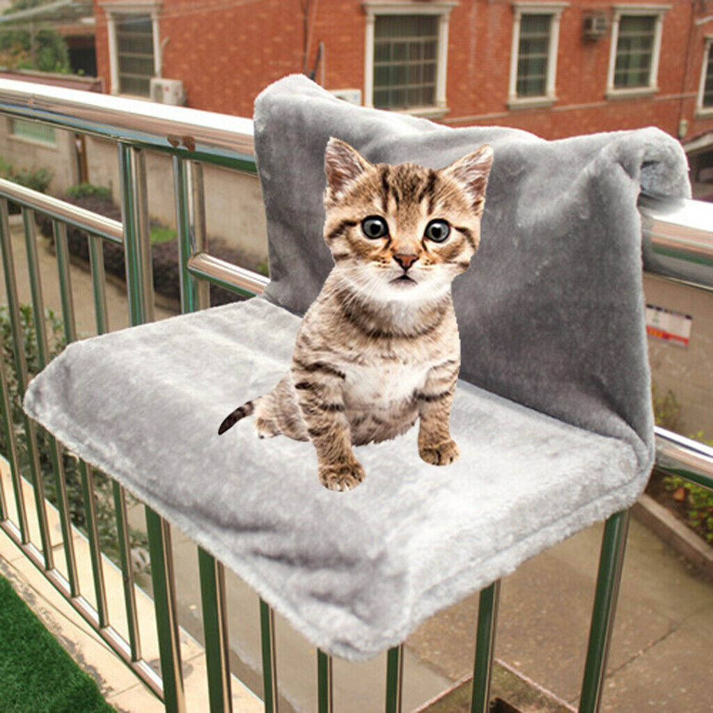 Cat Dog Radiator Bed Warm Pet Bed Fleece Cradle Animal Puppy Hammock Gray