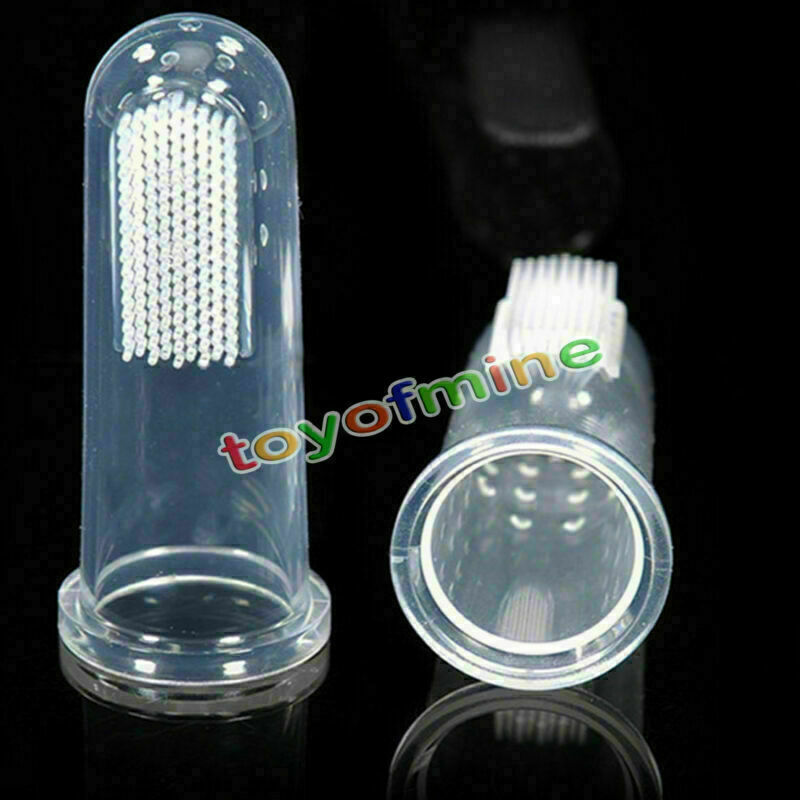 4x Soft Finger Toothbrush Pet Dog Oral Dental Cleaning Teeth Care Hygiene Brush