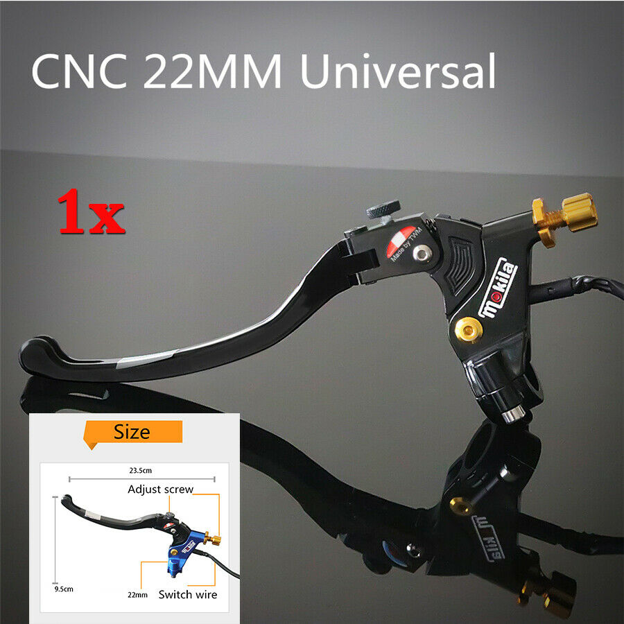 1x Black CNC Alloy 7/8" 22mm Motorcycle Dirt Bike Cable Clutch Perch Brake Lever