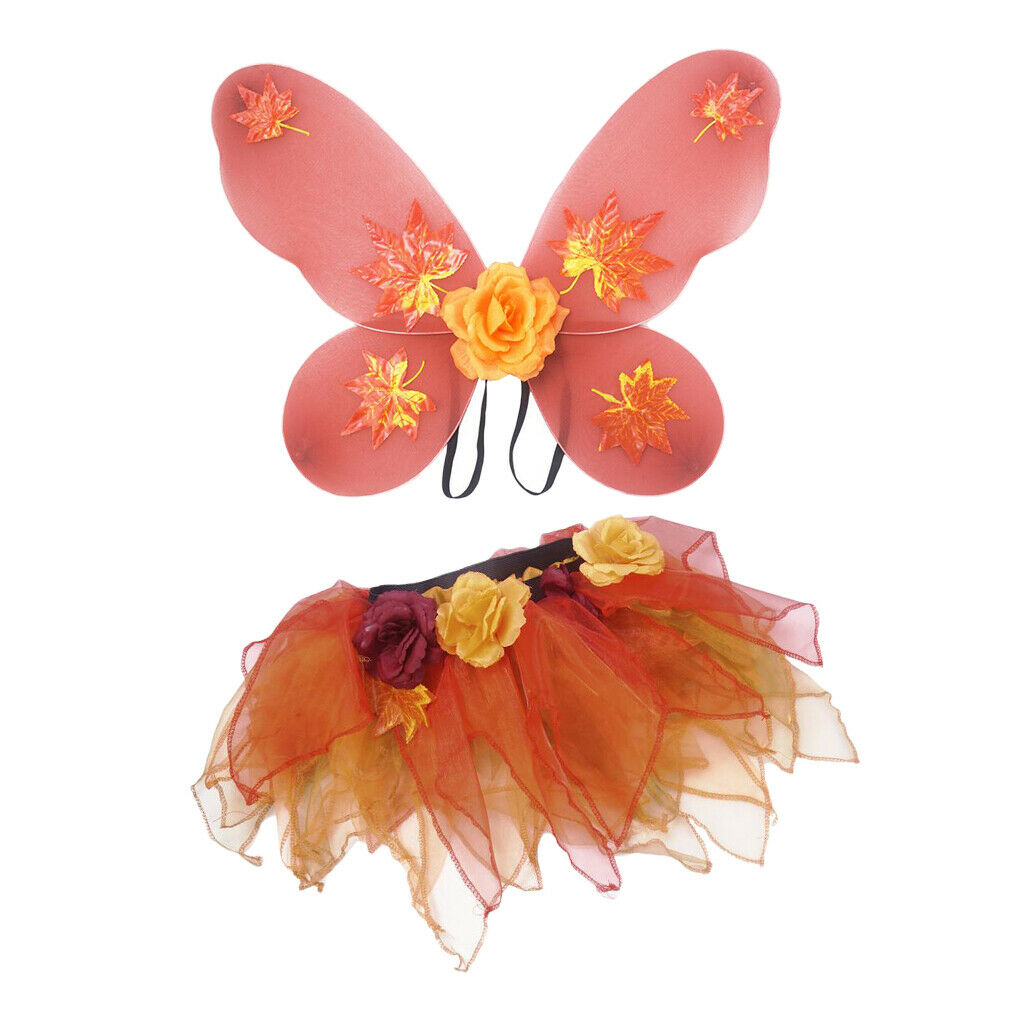Fairy Butterfly Wing Fancy Dress Tutu Skirt Set Girl Princess Party