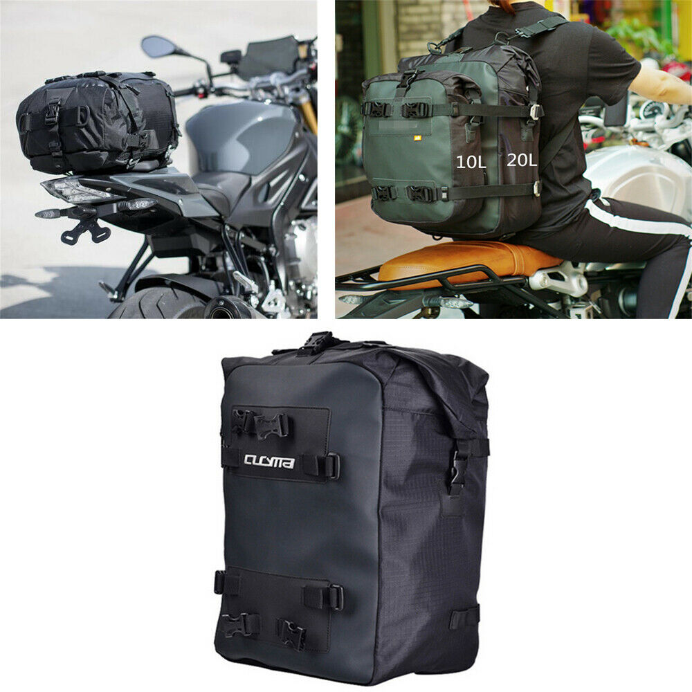 20L Motorcycle Tail Bag Storage Bag Shoulder Bag w/ Shoulder Straps Universal
