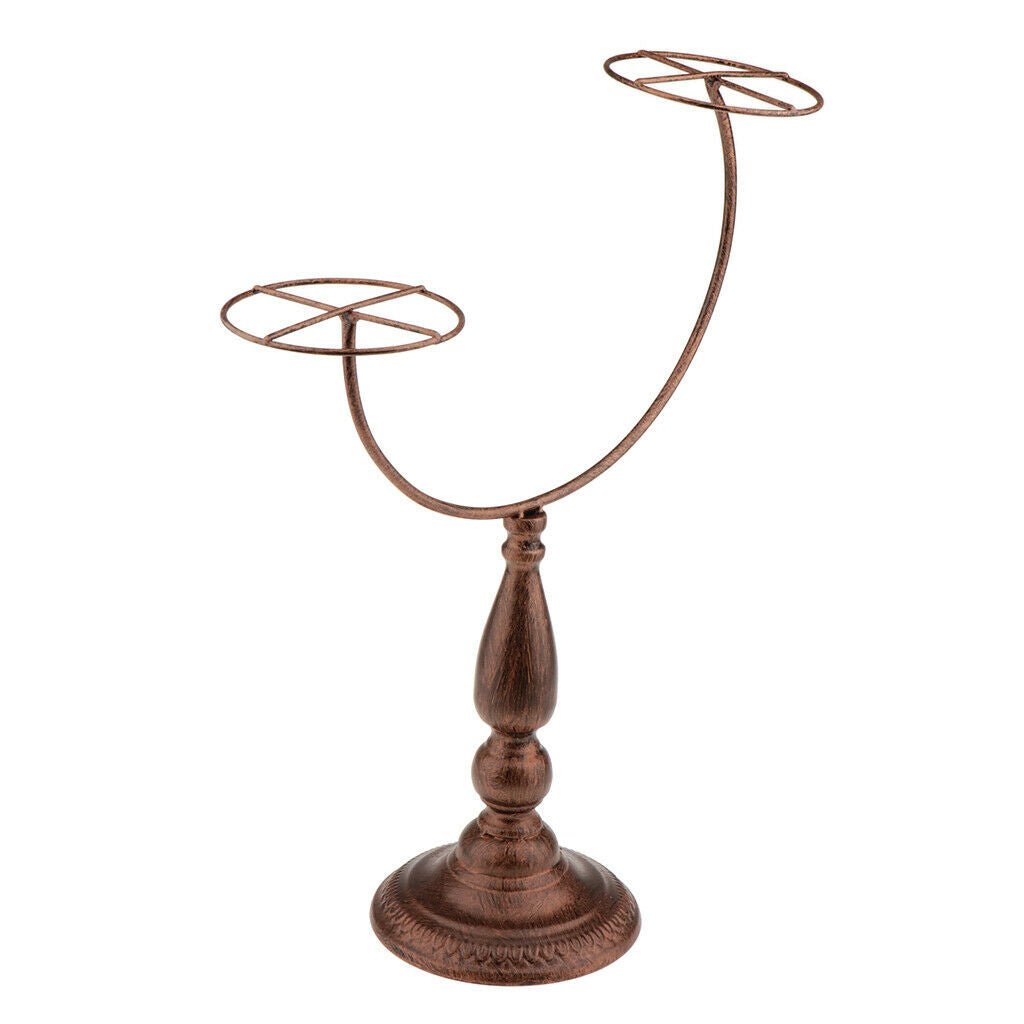 Double Holders Hat Display Baseball Sports   Storage Stand Rack Copper