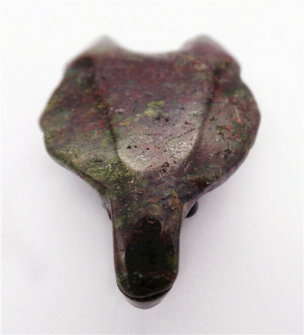 38x25x11mm Natural Dragon Blood Stone Carved Fox Head Statue Decoration HH8125