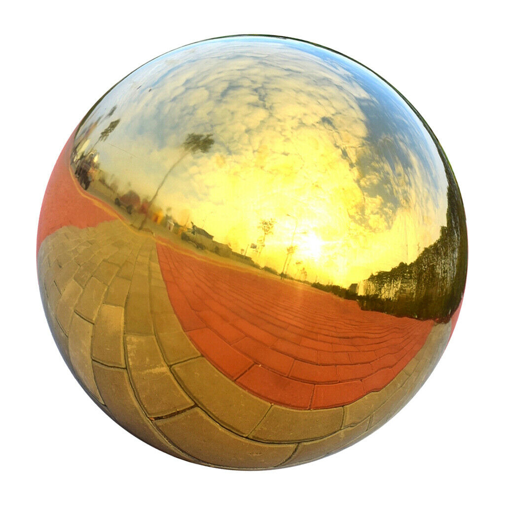4pcs Lightweight Stainless Steel Shiny Hollow Ball Sphere Lawn Ornament