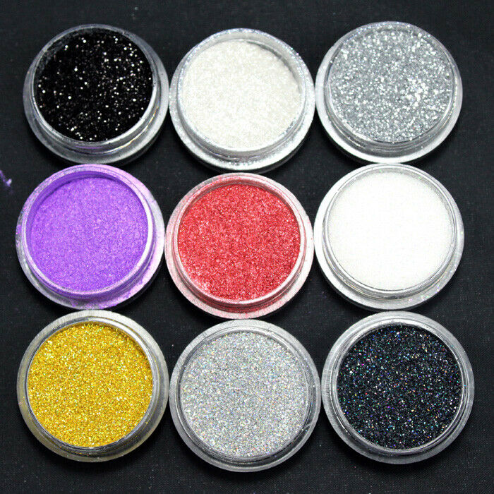 Dust Glitter Pot Nail Art Face Body Eye Shadow Craft Iridescent Cosmetic 9 Color