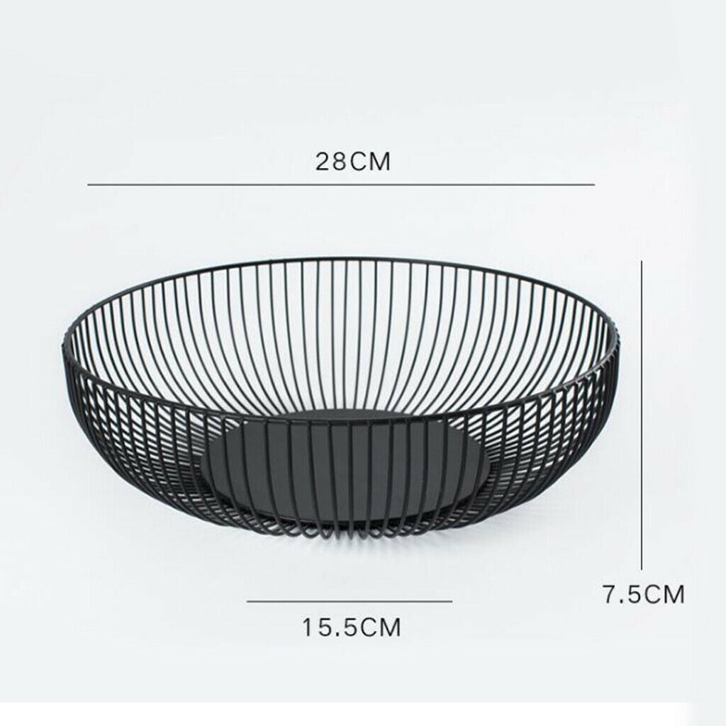 Metal Wire Fruit Bowl Geometric Metal Basket  for Storage Snacks, Bread,