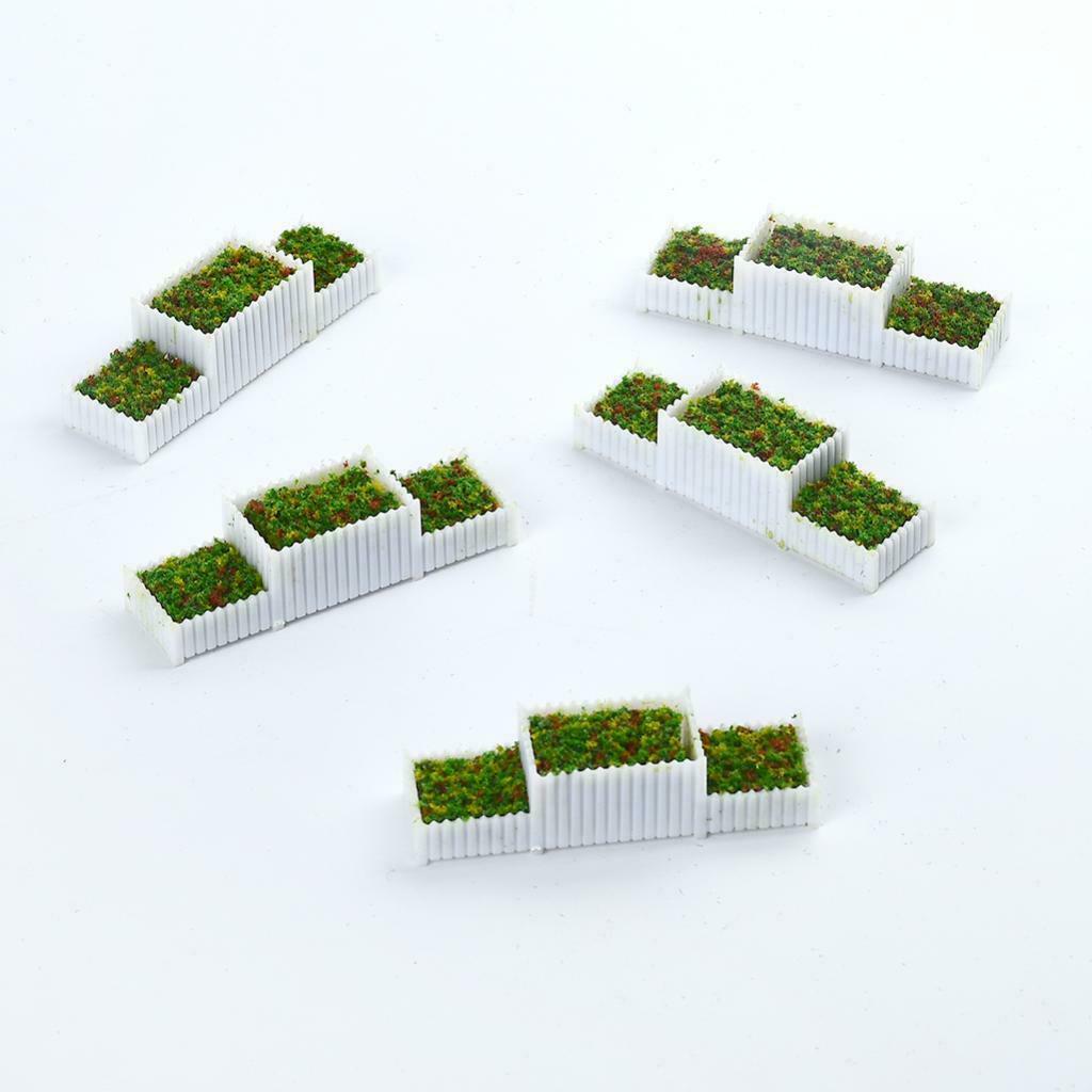 20 Pack 1:100 Scale HO Flower Beds Set for Parking Street Train Layout Accs