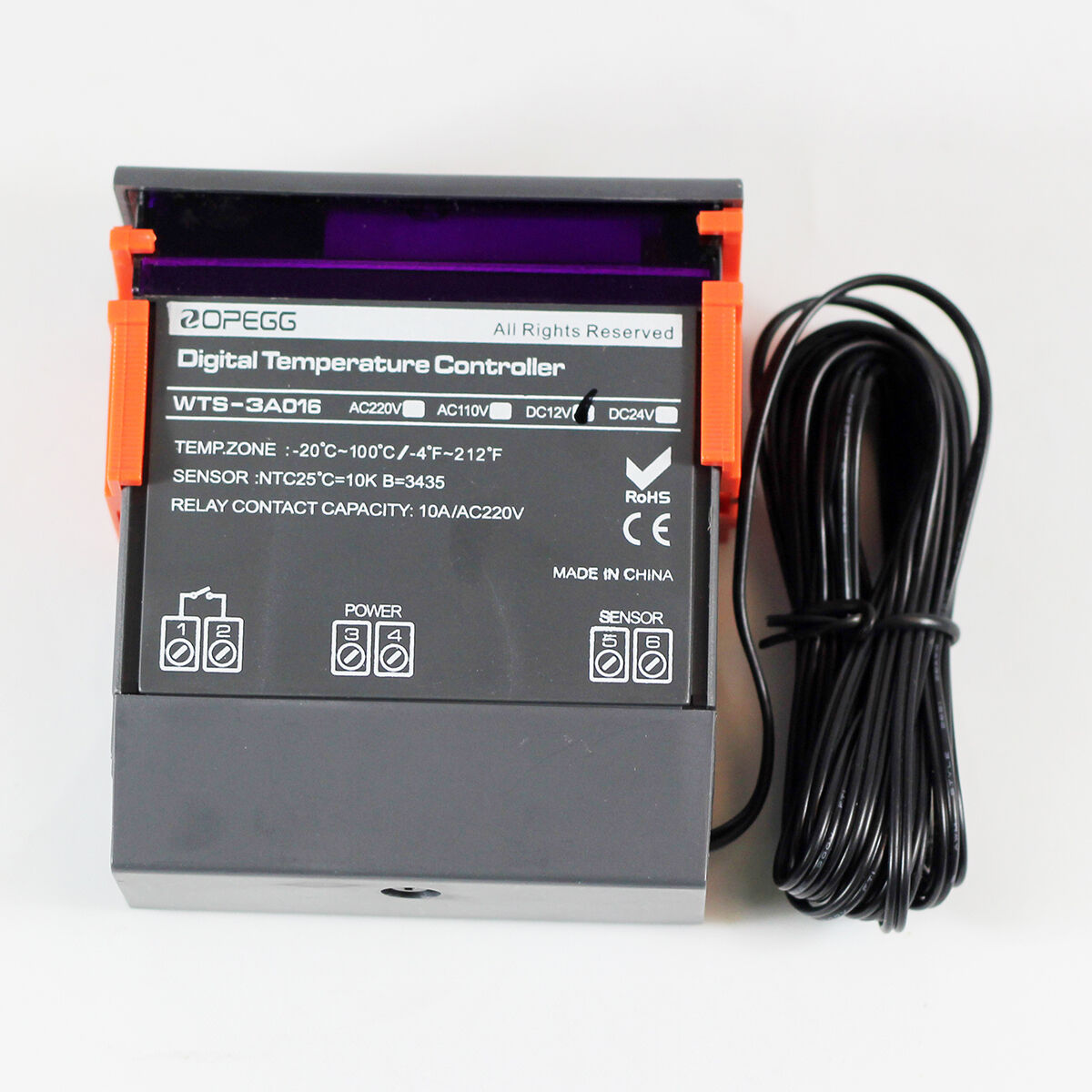 Thermostat Control 1 Relay NTC Sensor DC 12V F Fahrenheit Temperature Controller