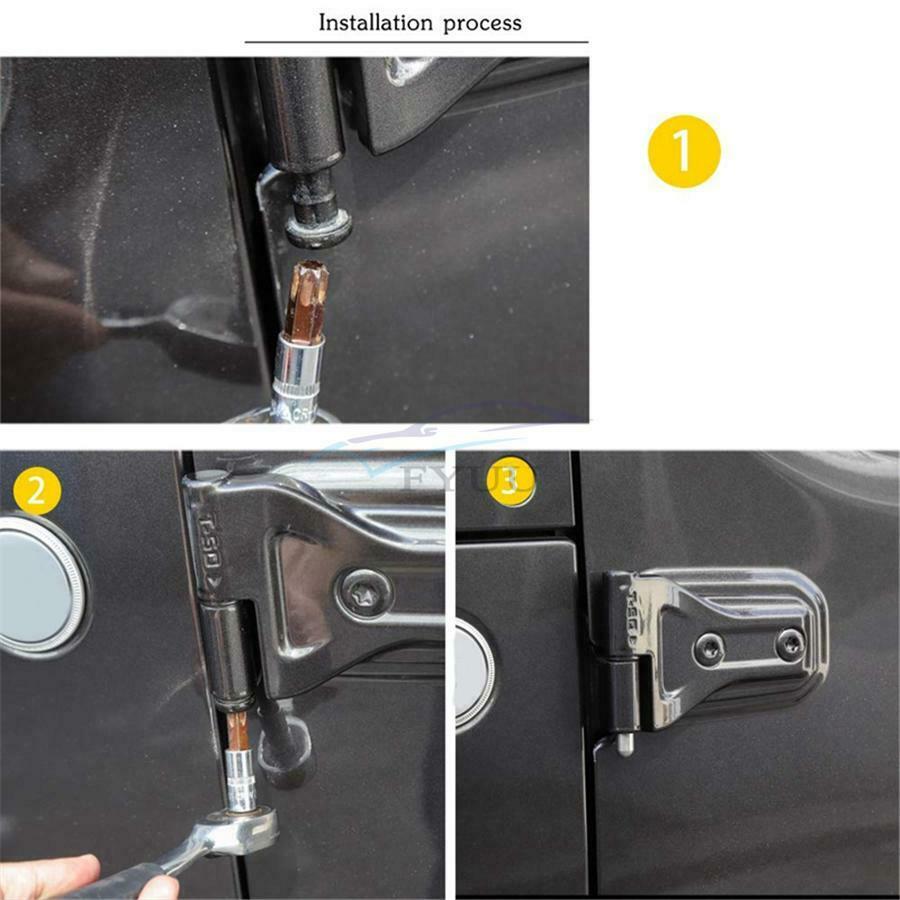 8PCS Car Door Hinge Pin Bolt Guide Liner For 2007-2019 Wrangler JK JL 2007-2019